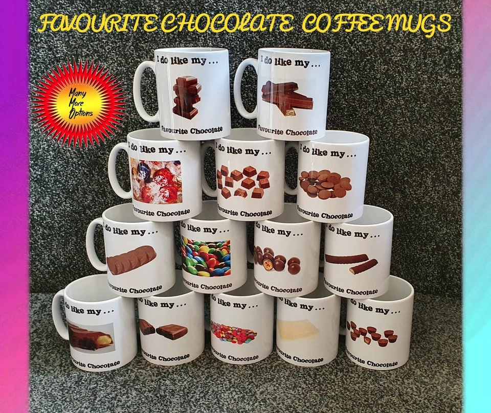 UNMARKED FAVOURITE CHOCOLATE NOVELTY COFFEE MUG RANGE