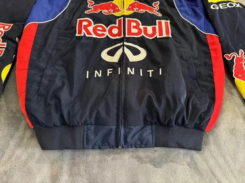 Unisex Adult Red Bull Jacket Ebroidered Cotton Padded F 1 Racing Jacket - Picture 30 of 36
