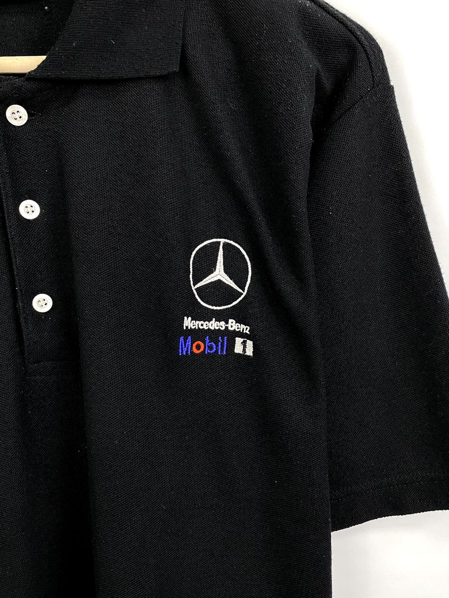 Vintage 90s Mercedes Benz Mobil 1 West Racing polo t-shirt Vintage 90s Mercedes Benz Mobil 1 West Racing polo t-shirt