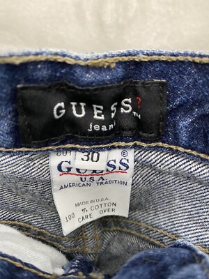あ*お様 【美品】ヴィンテージ　OLD GUESS JEANS USA デニムカ Vintage Guess Dark Blue Denim Jeans 90s Y2K Straight Leg Size 30