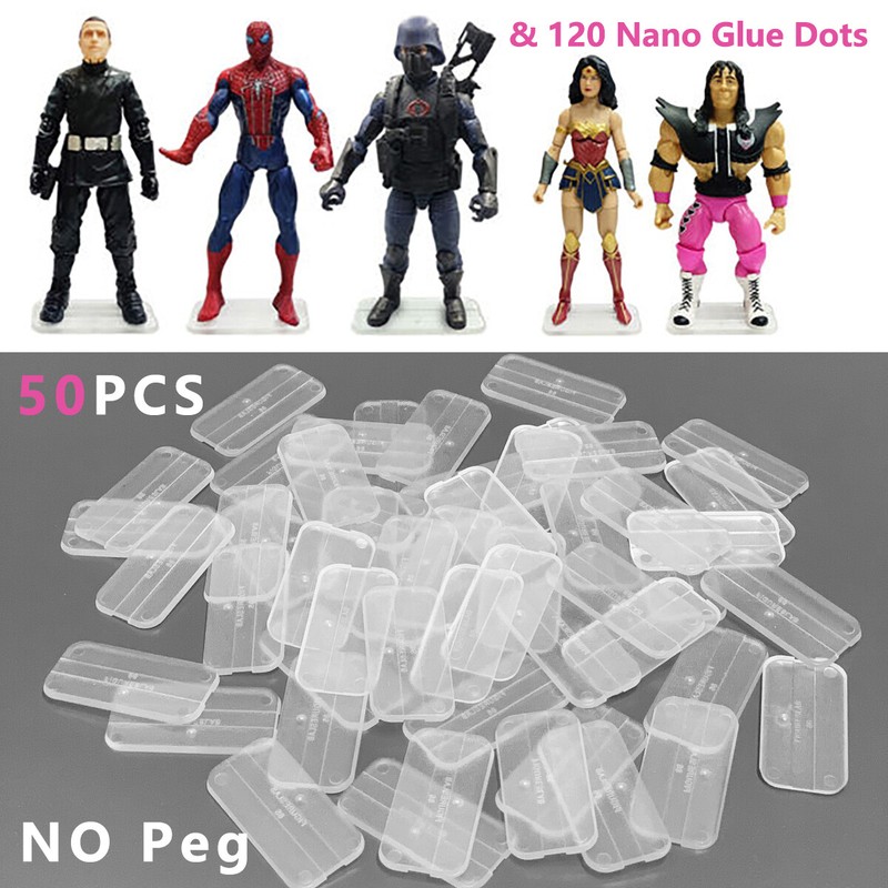 No Pegs 50 Display Stand BASE FOR 6'' GI Joe Star wars MARVEL MOTU WWE figure ea