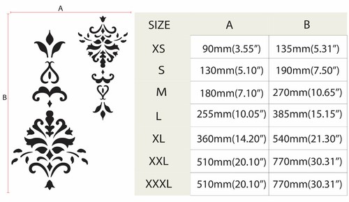 Floral Stencil Vintage French Paint Furniture Wall Wood Reusable Crafts FL151 - Picture 4 of 15