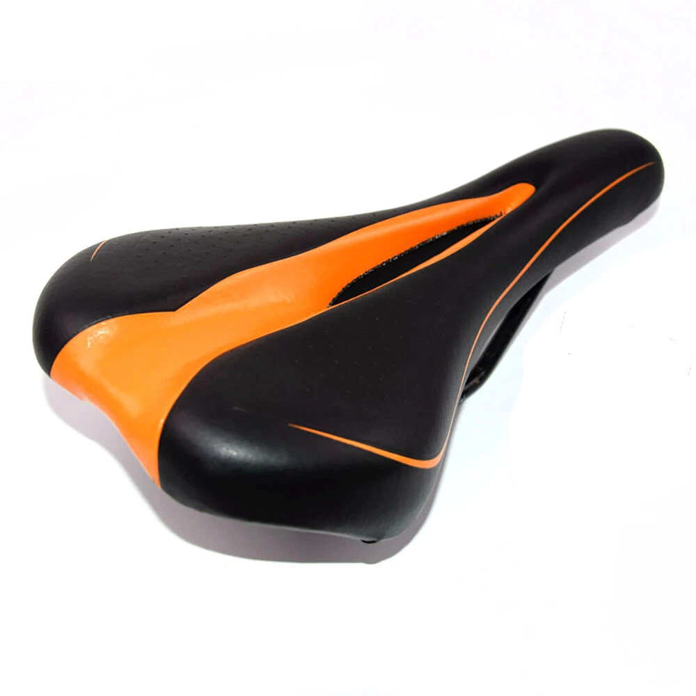Bicycle Comfort Saddle Seat MTB Road Bike Orange Black Cushion Pad Hollow Soft