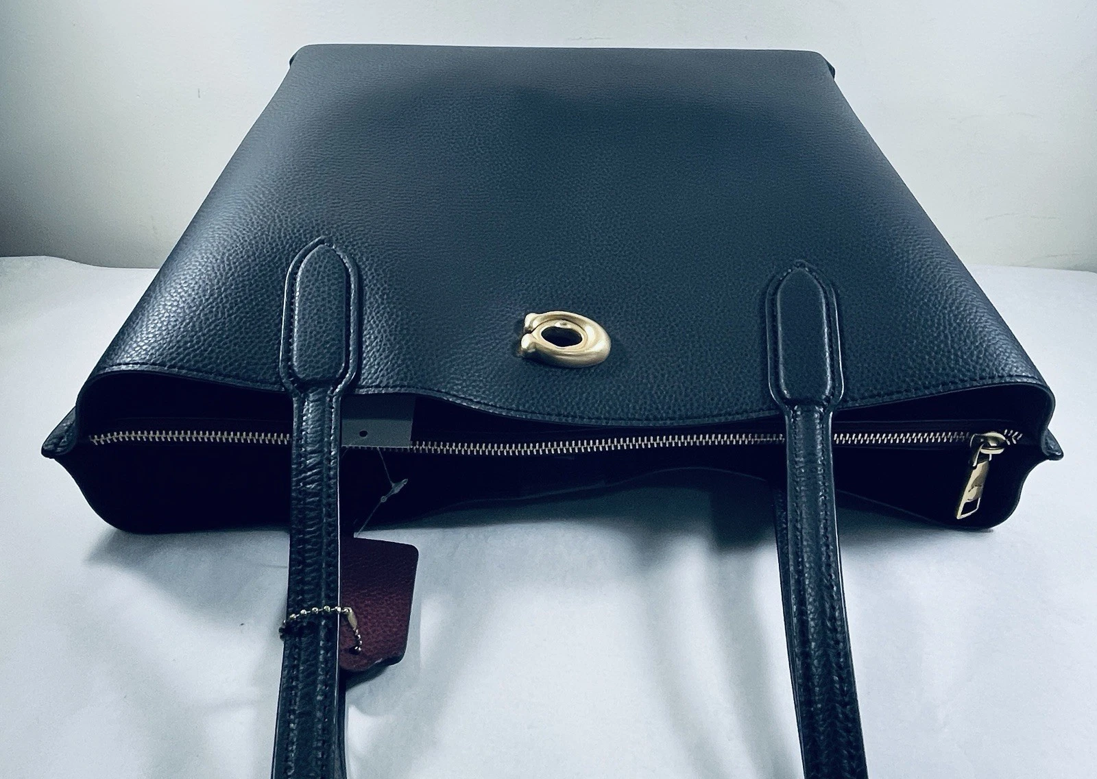 Borsa Coach Willow CO689 NERA pelle ciottolata firma interna tote bag