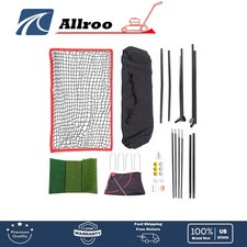 7 Tees 6 Balls 10x7ft Golf Net Heavy Duty Golf Practice Nets W/ Mat Target Cloth