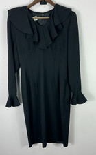 Talbots Oberon Black Wool Dress 8 Vintage Old Money Quiet Luxury Minimalist
