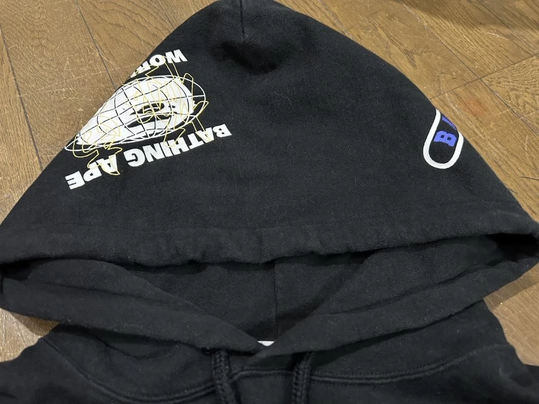 A BATHING APE (BAPE) Felpa con cappuccio Bape multistampa UOMO JP taglia L usata in buone condizioni nera