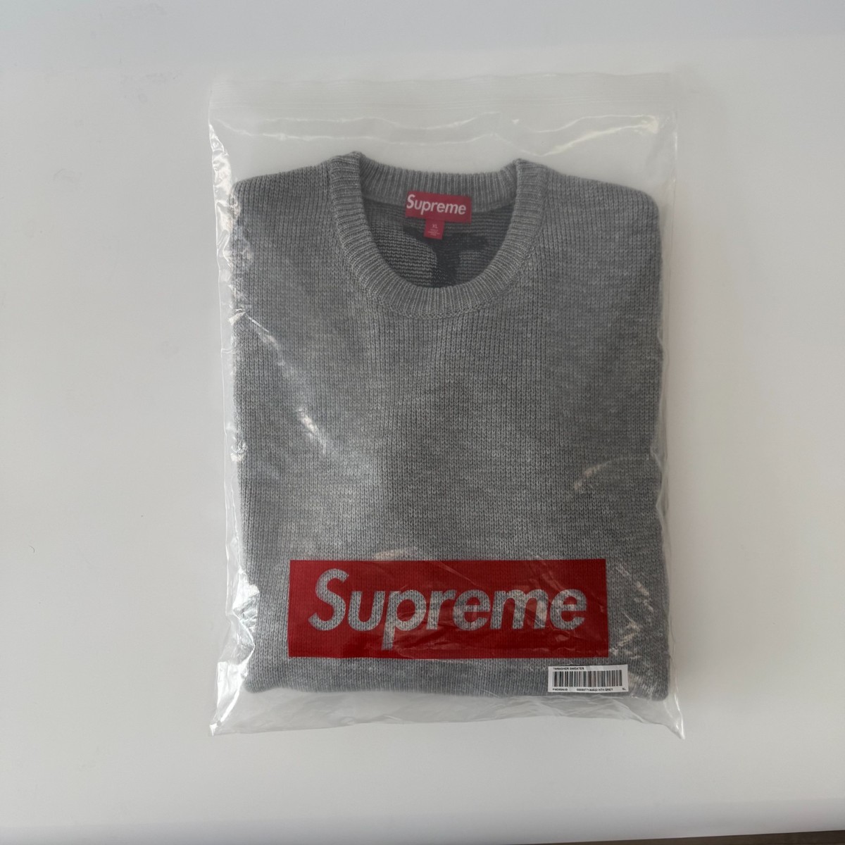 Brand new Supreme X Thrasher Sweater Heather Grey XL FW24 | eBay
