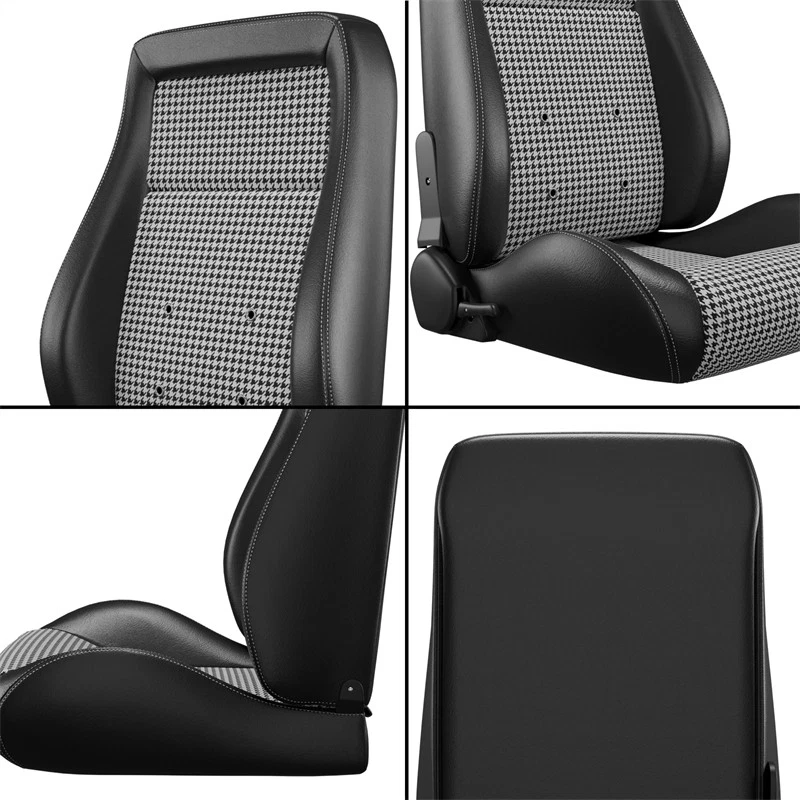 Par de assentos de corrida balde PVC reclinável com controle deslizante para carro antigo Oldsmobile - Imagem 3 de 4