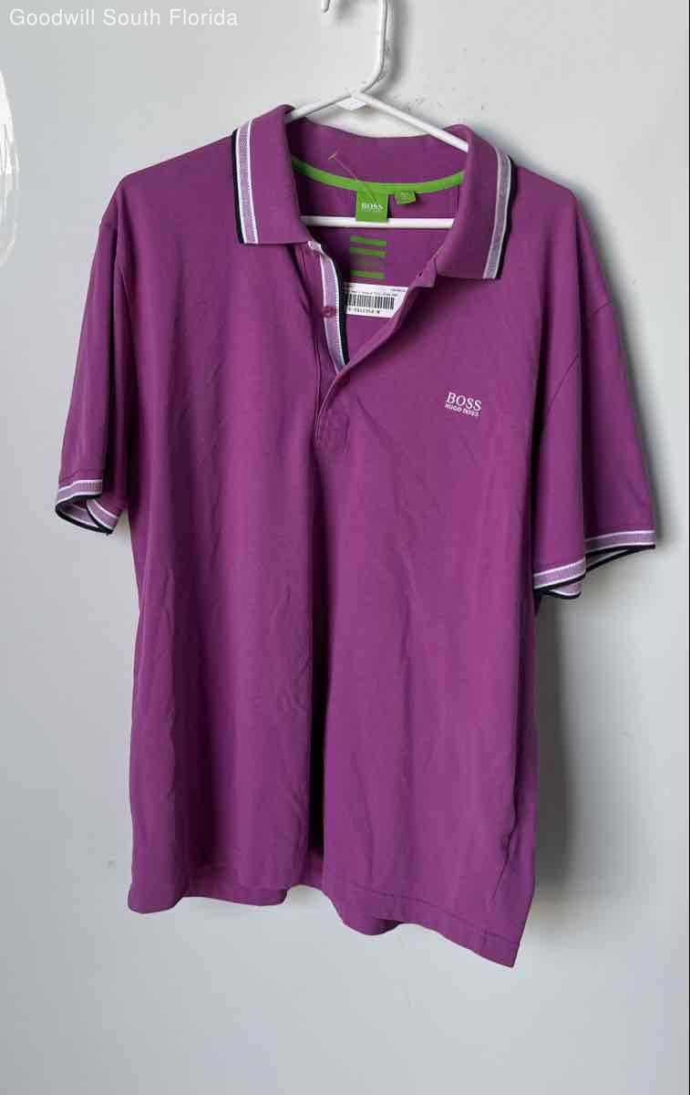 Hugo Boss Mens Purple Spread Collared Short Sleeve Polo Shirt Size XXL