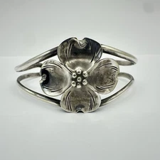 Stuart Nye 925 Sterling Silver Dogwood Flower Cuff Bracelet