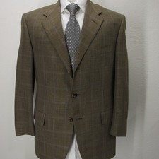 Oxxford Neiman Marcus Tan Windowpane 3 roll 2 Blazer 40S Mint DD68