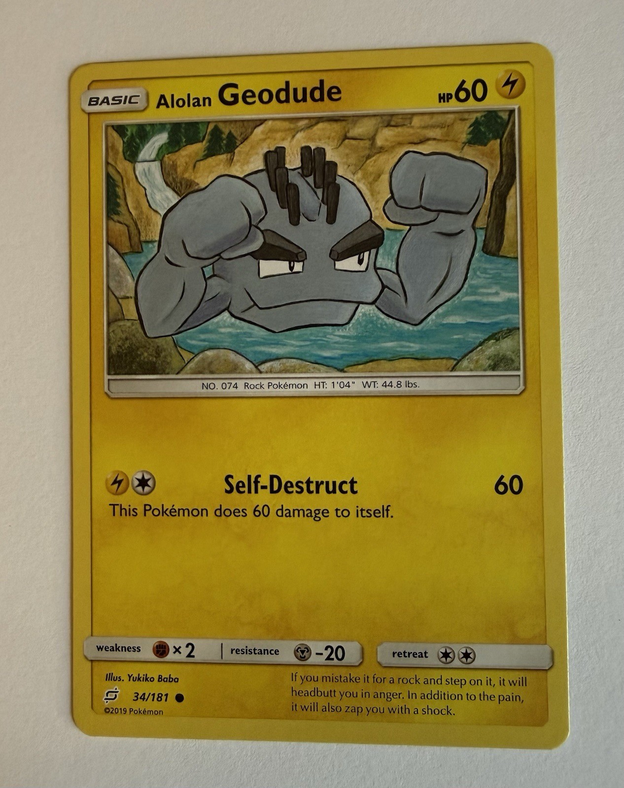 Alolan Geodude 34 34/181 Common SM Team Up LP Pokemon Card