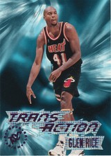 1995-96 Topps Stadium Club GLEN RICE TransAction subset card #357 Hornets/Heat