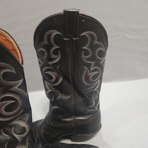 Nocona Black Teju Lizard Cowboystiefel Herren 9EE Western Exotisches Leder - Bild 8 von 17
