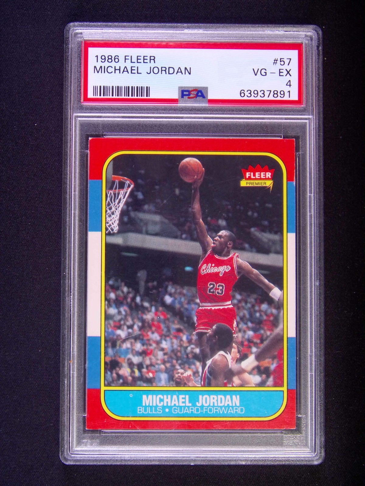 1986 Fleer Premier Michael Jordan #57 RC Rookie PSA 4 view 1
