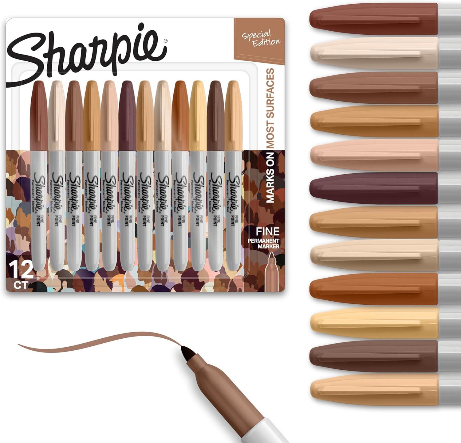 Portrait Colors Skin Tone Markers Set Fine Tip Art Sketch Asso