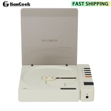 CD Player HIFI Audio Player Bluetooth 5.3 Stereo w/ Rechargeable Speaker White