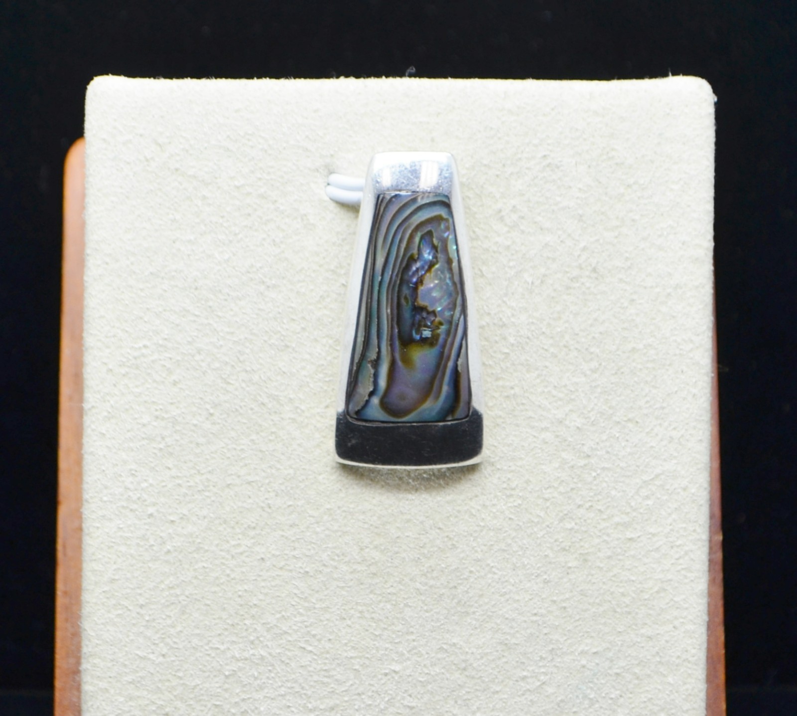 Sterling Silver Swirling Pattern Multitone Stone … - image 1