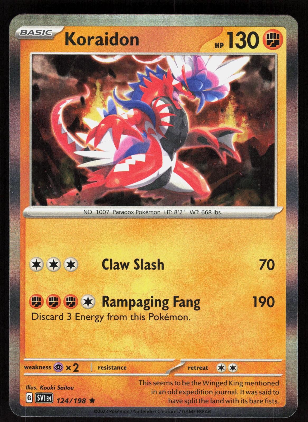 Koraidon 124/198 Rare Scarlet & Violet Pokemon Holo Near Mint