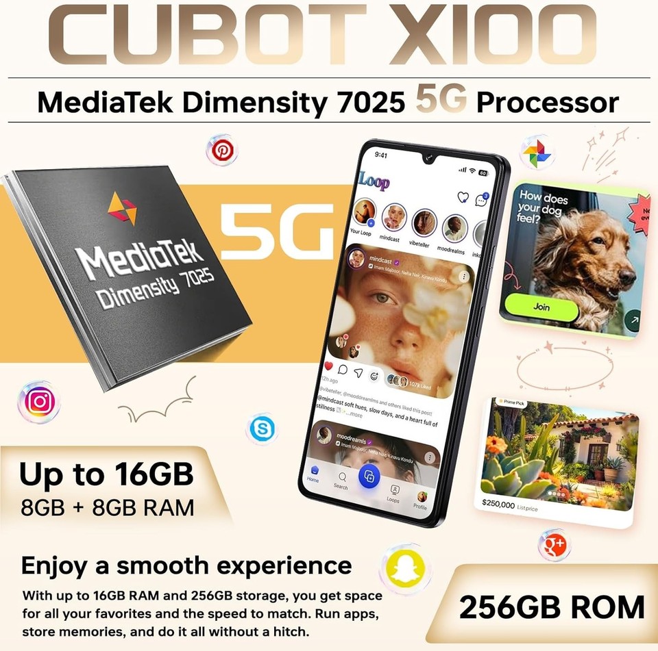 CUBOT X100(2025) Sartphone 5G - 16GB 256GB Si Free Unlocked Obile - View #5