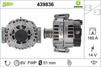 Lichtmaschine FÜR MERCEDES-BENZ Sprinter 3,5-T Kasten (B906) - Valeo 439836