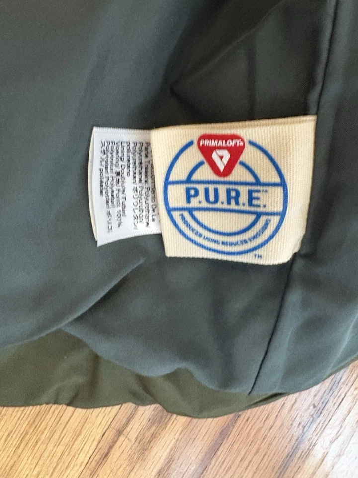 J. Crew Quilted Barn Vest Signature Puffer Sz Small Green Primaloft Cord Collar - Image 4 of 4