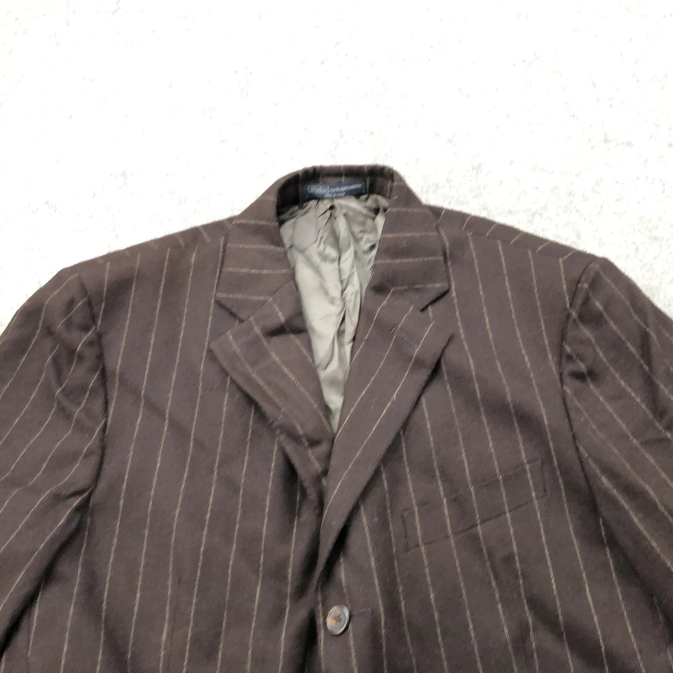 Blazer Polo Ralph Lauren Vintage Para Hombre 40R Marrón Rayas Lana Cachemira Italia Foto 4 de 4