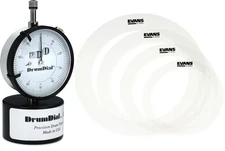 DrumDial Drum Tuner + Evans E-Rings Rock Pack Value Bundle