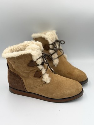 EMU Australia Featherwood Mini Ankle Boot Women's 10 Men 9 Merino Wool Lined Tan