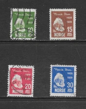 NORWAY SCOTT 132 - 135 USED SET - 1928 HENRIK IBSEN ISSUE (C)