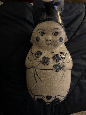 Vintage Dedham Pottery The Potting Shed Mrs. Jenkins Pitcher Cats Flowers Signed