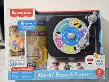 Fisher-Price Rockin Record Player Musical Toy W/Turntable 5 Albums