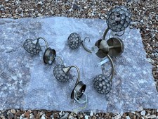 Antique Brass & Crystal  Cieling and Wall Light Set