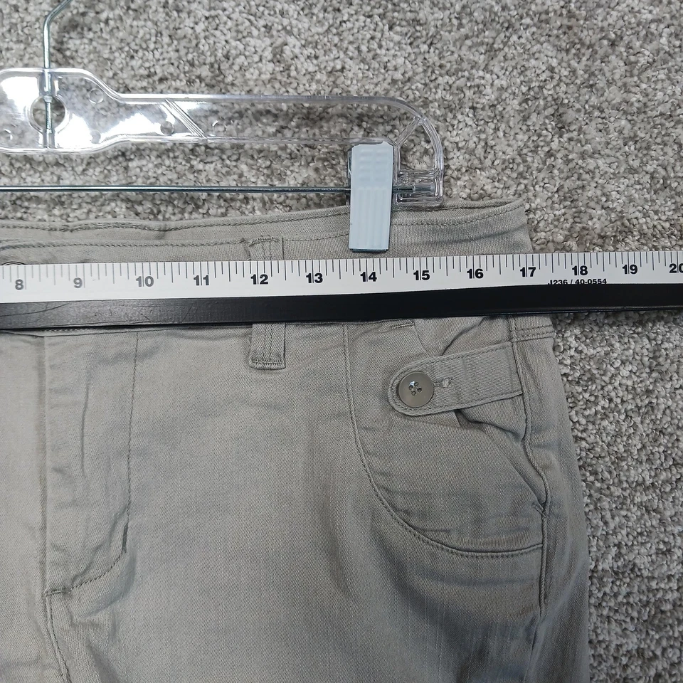 Pantalones Cortos Route 66 Para Mujer 11/12 Caqui Informales Bolsillo con Botones Bermudas Elastizadas Verano Foto 3 de 4