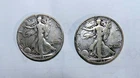 1941 D & 1942 S Lot Of 2 Walking Liberty Half Dollars  0.723 oz Silver Coins XF