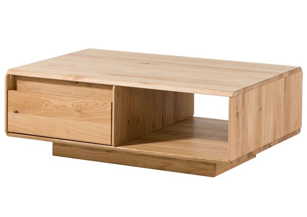Couchtisch Wohnzimmertisch Holztisch 110X70 Stauraum Echtholz Holz Massiv Eiche-image