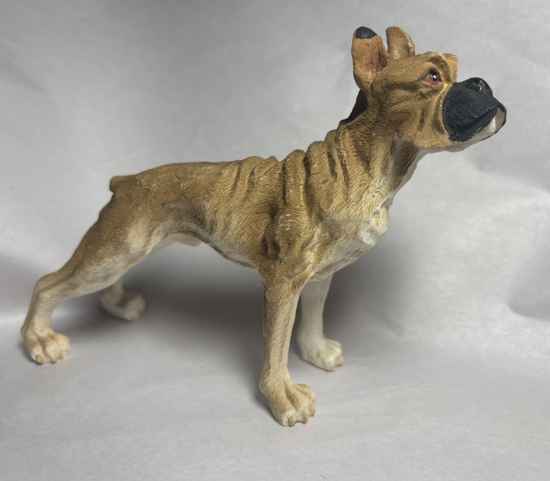 Vintage BOXER DOG Figurine Statue 4.5” Inches Tall Statue Resin