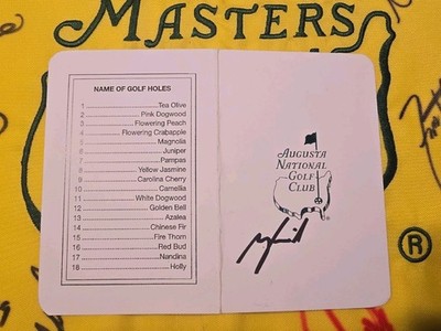 Matti Schmid SIGNED AUTO Masters Scorecard AUGUSTA NATIONAL GOLF CLUB 