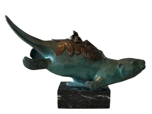 Sehr große Bronze Figur Biber 17 Kg , Jacques & Mary Regat