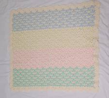 Handmade crocheted baby blanket . 30" x 33"