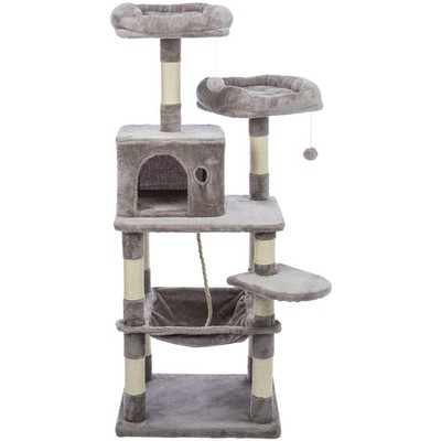 Eduardo Plush & Sisal 4-Level 57.1'' Cat Tree with Scratching Posts & Condo,...