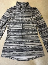 Nike Jacket Womens Sz Small Gray Pullover Hyperwarm 8 Bit Half Zip Dri-Fit