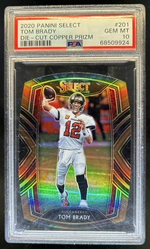 2020 Select Tom Brady Copper Prizm Die Cut Club #/355 Buccaneers PSA 10