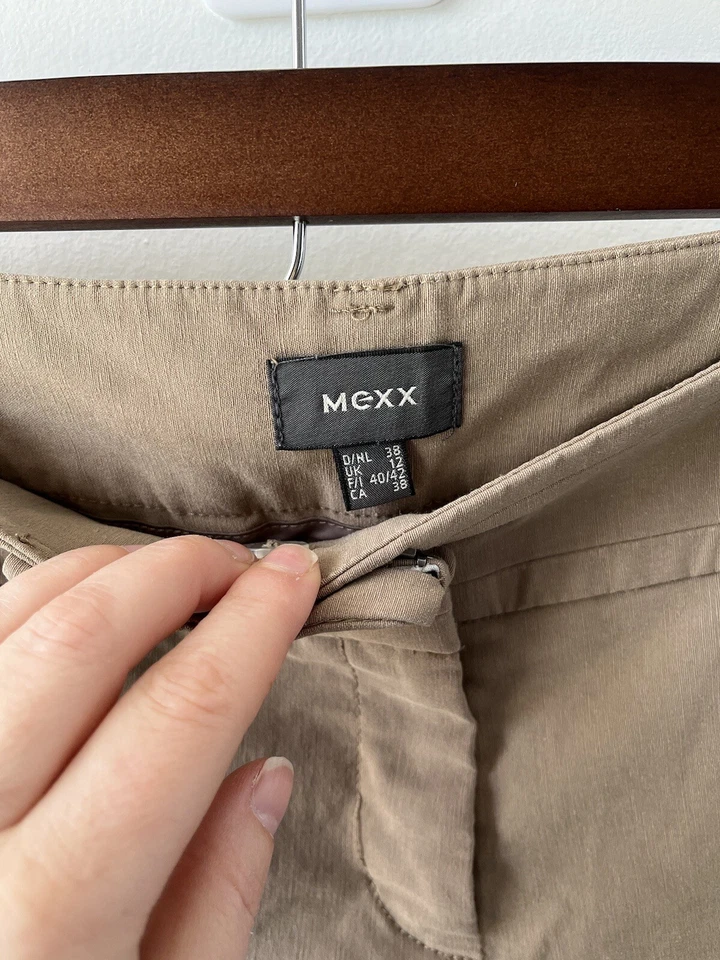 Pantalones capri recortados para mujer Mexx/pantalones casuales vintage tostados/marrones al aire libre Foto 3 de 4