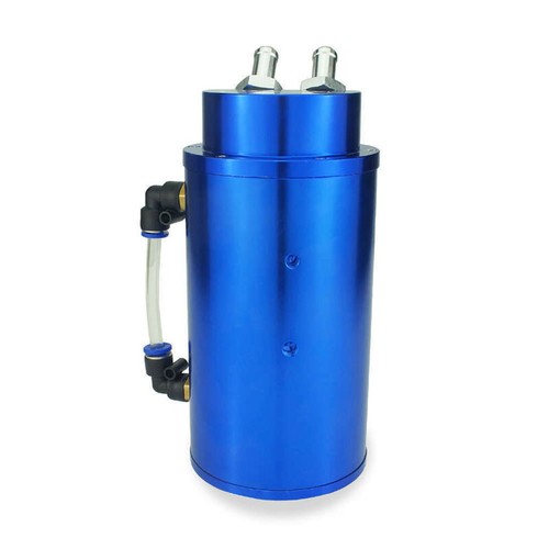 600ML Universal Round Cylinder Aluminum Oil Catch Can Tank & Fittings & Hose Kit - Picture 9 of 10