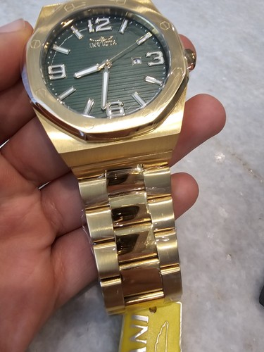 Original Invicta Hiragana Herrenuhr Gold Selten Olivgrün - Bild 3 von 7