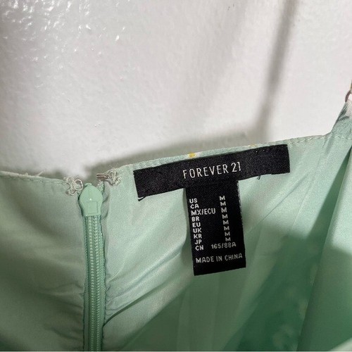 Forever 21 Women’s Size Medium Mini Dress Sleeveless Faux Wrap Front Light Green - Picture 6 of 11