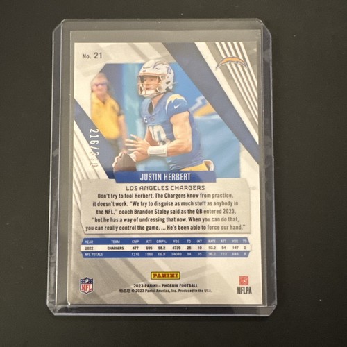 Justin Herbert 2023 Panini Phoenix Fire Burst 216/340 #21 - Picture 2 of 2