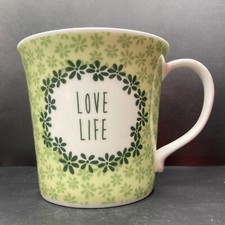 Rose of England Love Life Green Floral Bone China Mug Made in United Kingdom